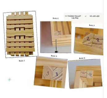 Thùng gỗ gấp tự nhiên gọn