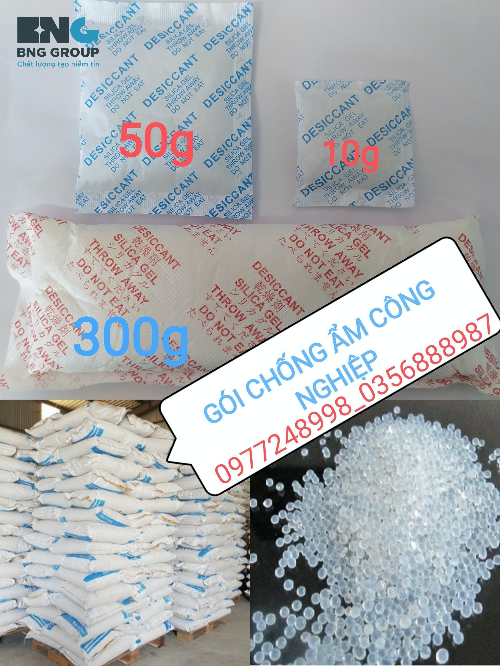 Gói hút ẩm, Túi hút ẩm, Hạt hút ẩm, Hạt chống ẩm